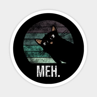 Cute and funny vintage meh black cat Magnet